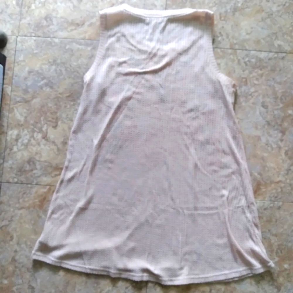 Umgee Embroidered Thermal Waffle Knit Sleeveless tunic dress, size Small - Picture 3 of 6